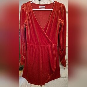 Gorgeous URBAN OUTFITTERS  Orange Velvet Skort Dress Romper Sz. Medium EUC